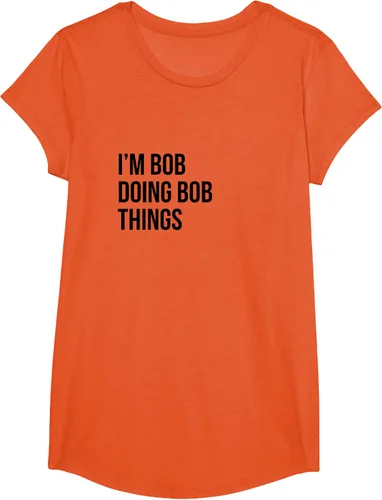 Vista 66 de Camiseta con texto en inglés "I'm Bob Doing Bob Things" Asfalto