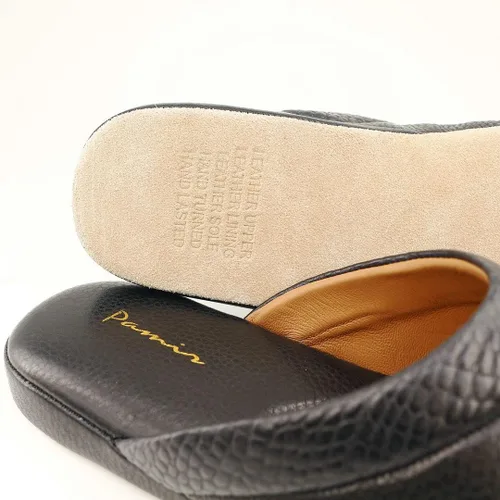 Vista 3 de PAMIR Pantuflas de cuero texturizado prémium para hombre con espuma viscoelástica