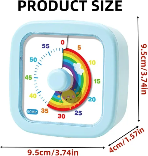 Vista 3 de Temporizador visual de 60 minutos para niños y adultos, temporizador para niños sin tictac, temporizadores de cuenta regresiva visual para aula