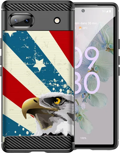 Vista 26 de CasesOnDeck - Funda de TPU negra compatible con Google Pixel 6A (2022) / Pixel 6A, delgada, minimalista, flexible, texturizada, formas abstractas