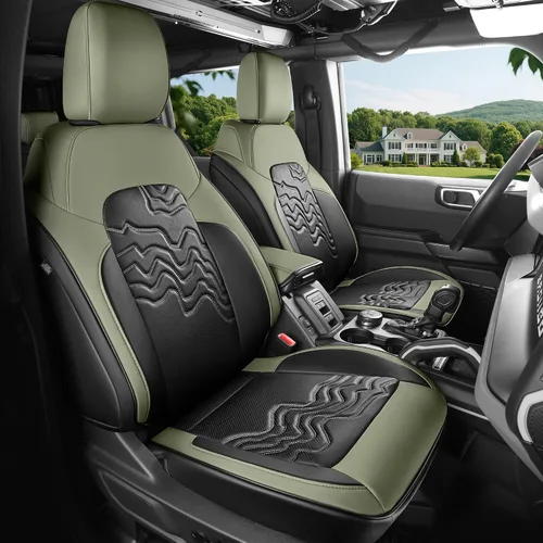 Vista 11 de Red Rain Fundas de cuero para asiento F150, ajuste personalizado para Ford F150 SuperCrew/CrewCab 2015 a 2025 XL XLT STX, camioneta pickup, juego