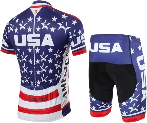 Vista 2 de JPOJPO hombres ciclismo Jersey conjunto,Bicicletas de la ropa del equipo pro manga corta MTB Bike Ropa Ciclismo