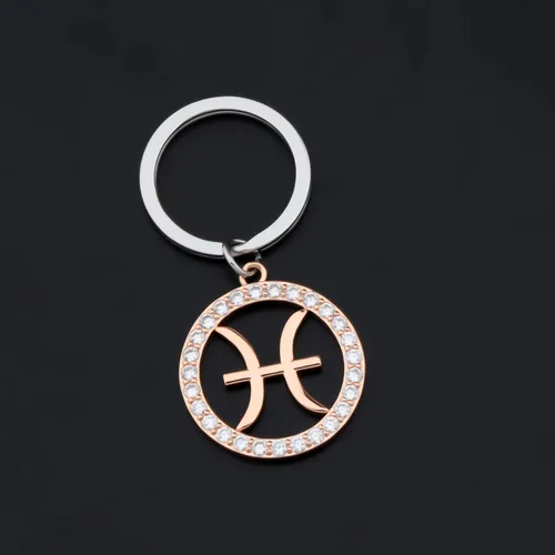 Vista 4 de TGBJE Llavero de constelación del zodiaco, regalo del signo del zodiaco, regalo de contorno del zodiaco, horóscopo, constelación, celestial, llavero