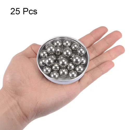 Vista 3 de uxcell 25pcs 0.512 in 201 bolas de rodamiento de acero inoxidable G1000 precisión