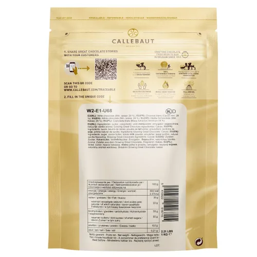 Vista 2 de Chocolate blanco 28 % Callebaut