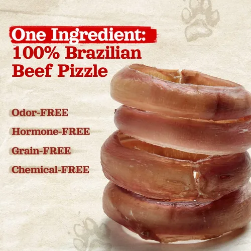 Vista 4 de Natural Farm Bully Sticks sin olor en forma de anillo (3-4 pulgadas, paquete de 10) – 100% masticables de carne de res para más compromiso