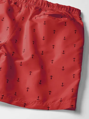 Vista 4 de Nautica Traje de baño estándar de secado rápido para hombre con estampado de ancla clásico