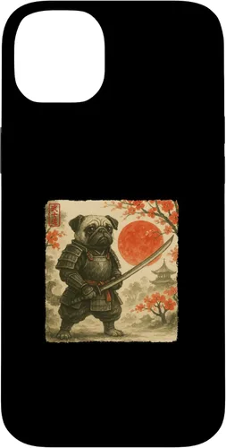 Vista 15 de Pug Samurai Japanese Warrior Costume Sumi-e Art Funny Case for iPhone 17