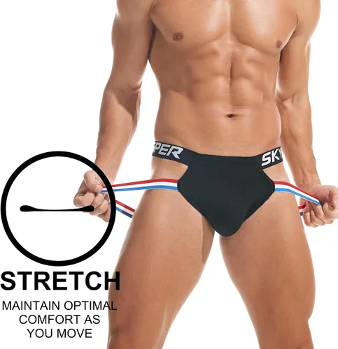 Vista 102 de SKYSPER Jock Strap Athletic Supporter para hombres Sexy Jockstrap Ropa interior masculina
