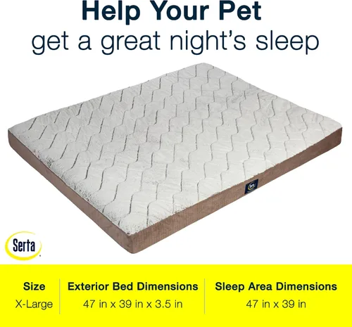 Vista 2 de Serta Cama ortopédica acolchada para perros con parte superior de almohada para mascotas - Marrón chocolate (XL)
