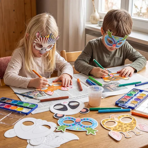 Vista 4 de 30 máscaras para colorear tu propio animal, máscara