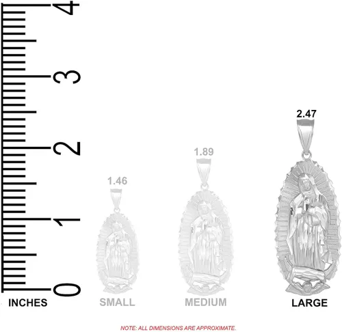 Vista 2 de Colgante de medalla milagrosa de la Santísima Virgen de Guadalupe 247 pulgadas