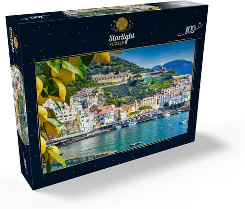 Vista 2 de MyPuzzle Vista panorámica del hermoso Amalfi en colinas que conducen a la costa, Campania, Italia - Rompecabezas de 100 piezas premium para adultos