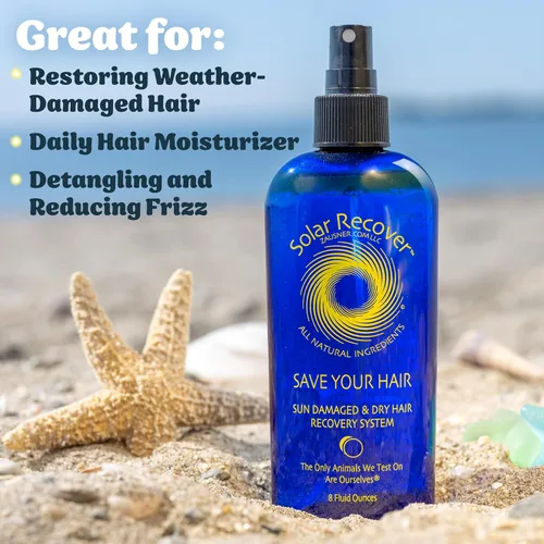 Vista 3 de Solar Recover All Natural Hair Leave-In Conditioner and Detangler Spray (paquete de 2) - Hidratante e hidratante para cabello dañado por el sol