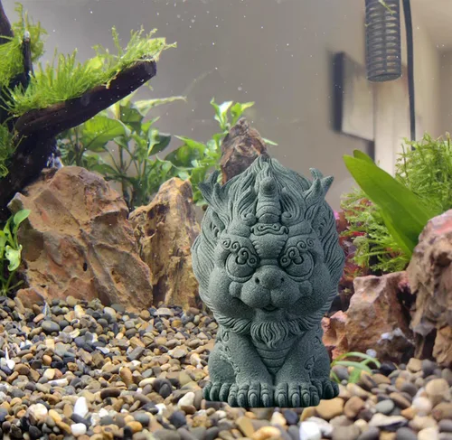 Vista 4 de livelyfish Feng Shui Guardián Chi Lin/Kylin/Qi Lin Estatua de arenisca Estatua de piedra arenisca Escultura de buena suerte, decoración china