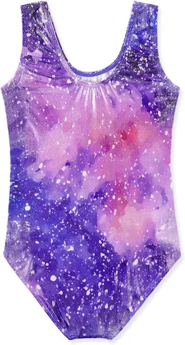Vista 70 de HOZIY - Leotardos de manga larga para niñas, de gimnasia, para niños pequeños, trajes florales de unicornio, galaxia, arco iris, patrón de rayas