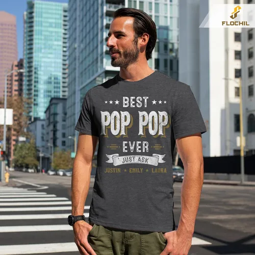 Vista 3 de FLOCHIL Camisas personalizadas para papá, camisas de papá para hombres, mejor camisa para papá, camisas para papá, regalos personalizados para papá