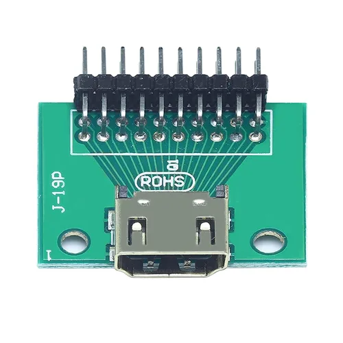 Vista 4 de 5 unids 19Pin HDMI hembra Breakout PCB Junta 0.10 in Pin de ángulo