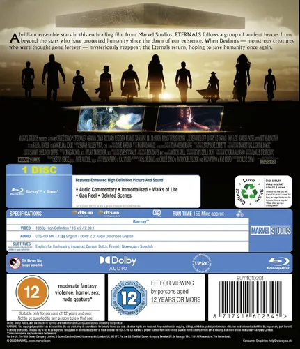 Vista 2 de Marvel Studios Eternals Blu-ray