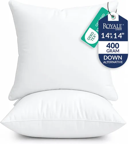 Vista 36 de ROYALE LINENS Relleno de almohada de 14 x 18 pulgadas, relleno alternativo de plumón, paquete de 1 almohada rectangular, almohadas de cama y sofá