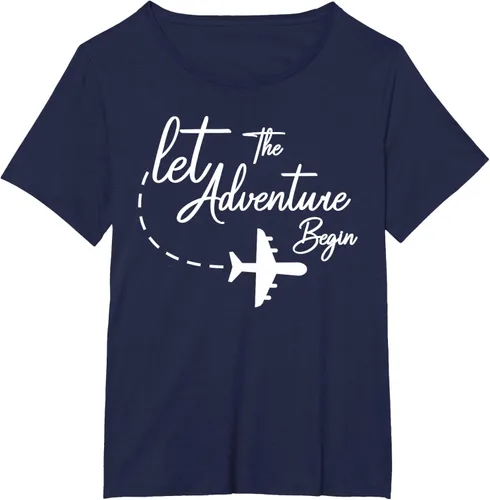 Vista 17 de Let The Adventure Begin - Camiseta inspiradora en modo de viaje en avión, Negro, S