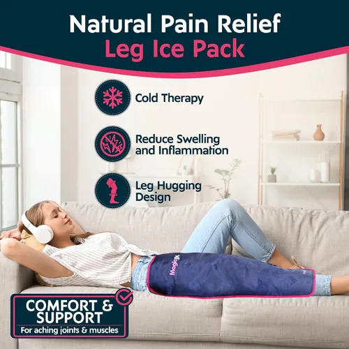 Vista 2 de Bolsa de hielo para piernas Magic Gel - Terapia fría profesional - Envoltura alrededor de las espinillas - Bolsa de hielo completa para toda