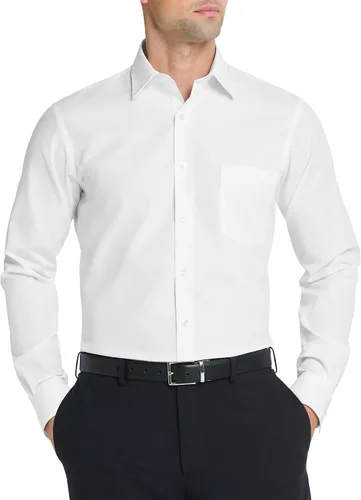 Vista 26 de Van Heusen - Camisa de vestir para hombre, de popelina ajustada lisa Negro