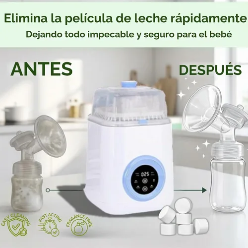 Vista 7 de Tabletas detergentes para lavar botellas, 120 unidades + 5 tabletas descalcificantes