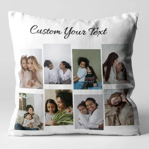 Vista 11 de Almohada personalizada con foto y texto - Regalo conmemorativo personalizado para la familia, aniversario, boda, almohada decorativa de 16 x 16