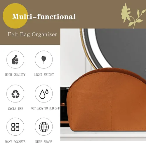 Vista 4 de MISIXILE Alma BB PM - Bolsa de fieltro para mujer, organizador para mujer, se adapta a Alma BB PM (BB, marrón)