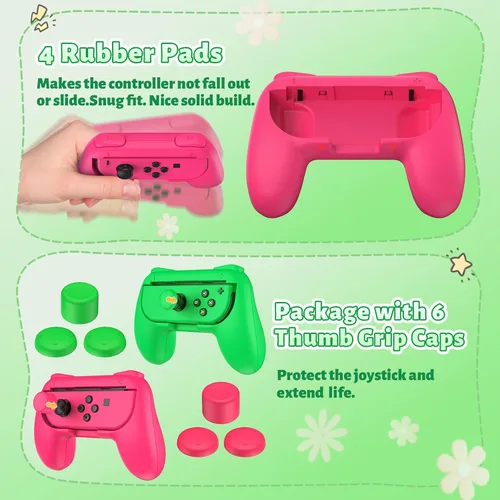 Vista 40 de FASTSNAIL Grips Compatible with Nintendo Switch for Joy Con & OLED Model for Joycon, Wear-resistant Handle Kit Compatible with Joy Cons Controllers