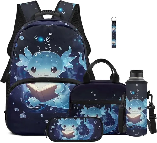 Vista 19 de Bulopur Eagle American Flag Print Kids Backpack Boys Elementary School 17 Inch Bookbag With Lunch Bag Water Bottle Holder Keychain Pencil Case 5