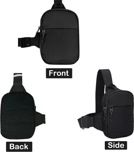 Vista 6 de Mini bolso bandolera para hombres y mujeres, bolso cruzado pequeño impermeable para teléfono, riñoneras, bolsa de bolsillo personal, mochila