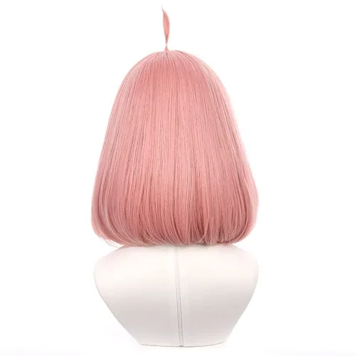 Vista 2 de Peluca de cosplay de anime para familia espía, pelucas de cosplay Anya Forger con gorra de peluca gratis