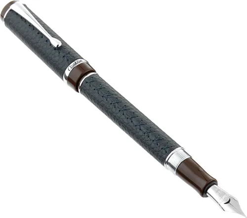 Vista 25 de Conklin Duragraph - Pluma estilográfica ámbar, punta media de oro macizo de 14 quilates, elegante herramienta de escritura con acabado ámbar cálido