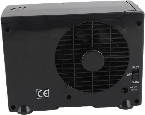 Vista 9 de Ventilador portátil de 12 V para coche, camión, hogar, mini ventilador de aire acondicionado, enfriador de agua evaporativo, 7.9 x 4.3 x 5.9 pulgadas