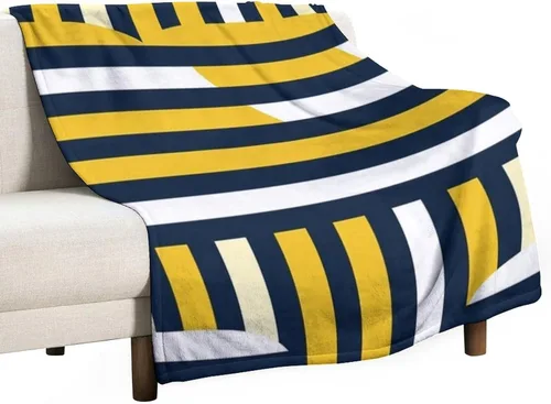 Vista 28 de Manta de rayas náuticas amarillas y azul marino, moderna, ultrasuave, manta de microfibra para sofá, cama para niños y adultos, 30 x 40 pulgadas