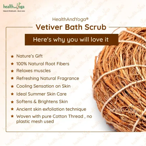 Vista 5 de HealthAndYoga(TM) Exfoliante de baño natural hipoalergénico de vetiver - Calmantemente fragante - Exfoliación más saludable para una piel más suave