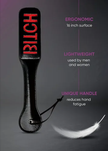 Vista 5 de Paleta para adultos Juego sexual Nalgadas Cultivo corto Cosplay BDSM Dormitorio Accesorios 12 pulgadas Negro, Negro