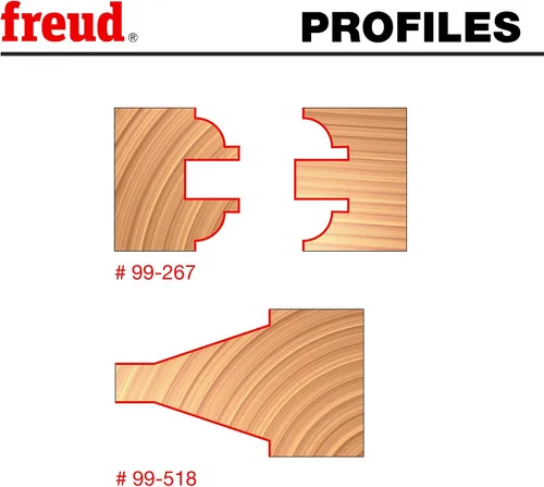 Vista 3 de Freud 98-302: Juego de brocas de construcción de puertas de 3 piezas, corte redondeado y quadra