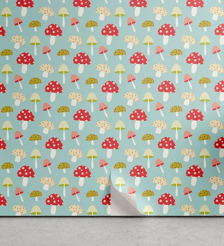 Vista 24 de Ambesonne Papel tapiz despegable y adhesivo con patrón de esquí para el hogar, personas esquiando en colores pastel continuos en la pista, árboles