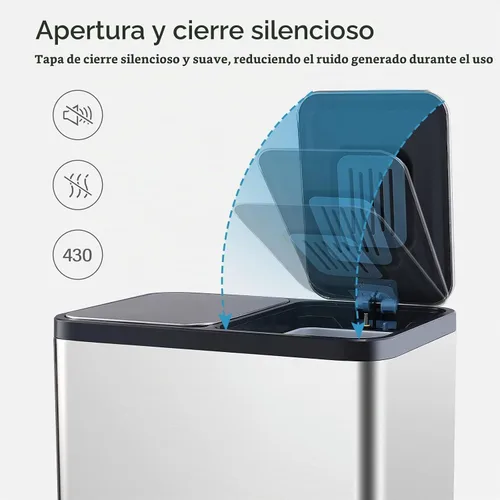 Vista 8 de ELPHECO - Papelera de cocina con doble compartimento