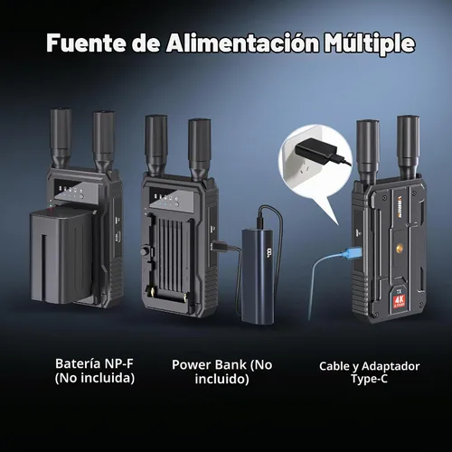 Vista 5 de Receptor HDMI inalámbrico, solo receptor, Plug&Play rango de 1300 pies extensor HDMI inalámbrico 4K con latencia de 0.1S, para transmisión