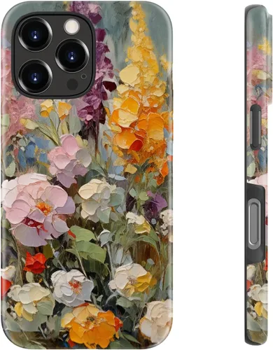Vista 88 de LUHOURI Funda para iPhone 12 Mini, compatible con carga inalámbrica, doble capa, interior de silicona suave + carcasa exterior dura, bonito diseño