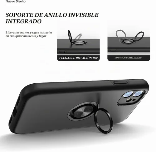Vista 7 de Funda compatible con iPhone 11 con protector de pantalla de vidrio templado, funda para iPhone 11 negra para hombre, funda protectora delgada 2 en 1