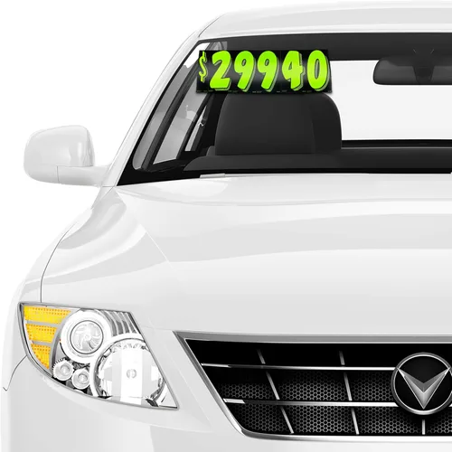 Vista 4 de EZ Line - Calcomanías de vinilo para coches, color Chartreuse con números grandes, 13 docenas de números de parabrisas, suministros