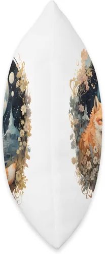 Vista 2 de Cushy Haven Cozy Woodland Nursery Accent Moonlight Fox - Almohada de 16 x 16 pulgadas, multicolor