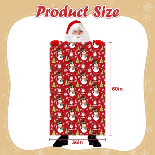 Vista 2 de M-sorflly Bolsas de regalo de Navidad extra grandes para regalos, 1 unidad de 36×60 pulgadas, bolsa de regalo gigante de Navidad para regalos
