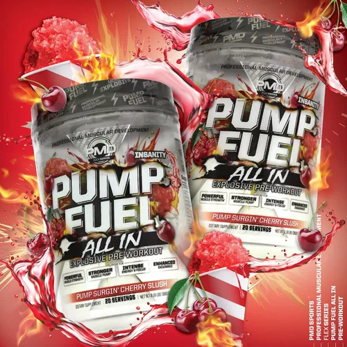 Vista 6 de PMD Sports Pump Fuel All in Insanity, Polvo Pre-Entreno Definitivo y Bomba Muscular, Energía de Máxima Fuerza, Concentración, Resistencia