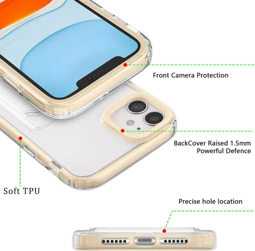 Vista 6 de ZCDAYE Funda para iPhone 11, iPhone 11 (6.1 pulgadas) con tarjetero y funda transparente de TPU suave a prueba de golpes para iPhone 11